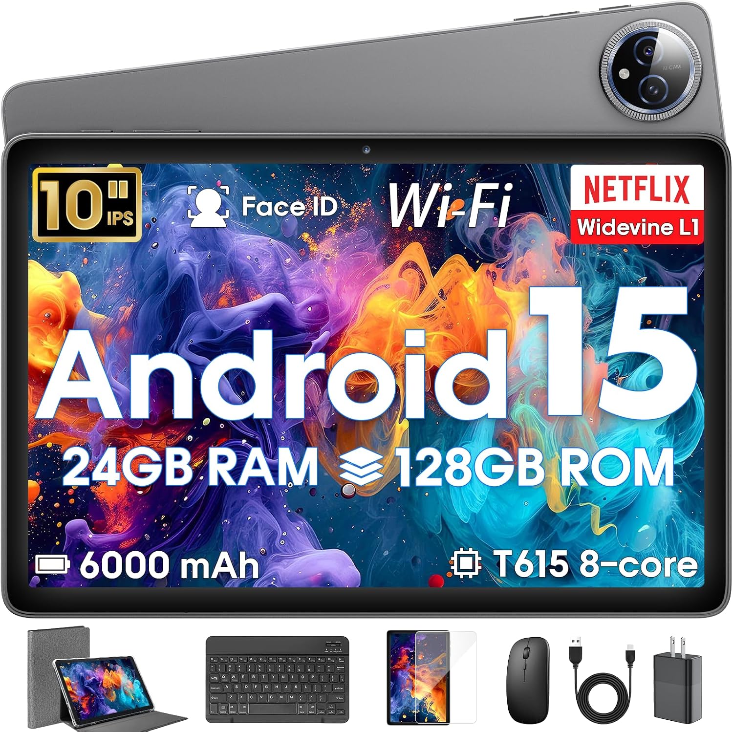 平板電腦清倉附鍵盤，24GB RAM + 128GB ROM 灰色
