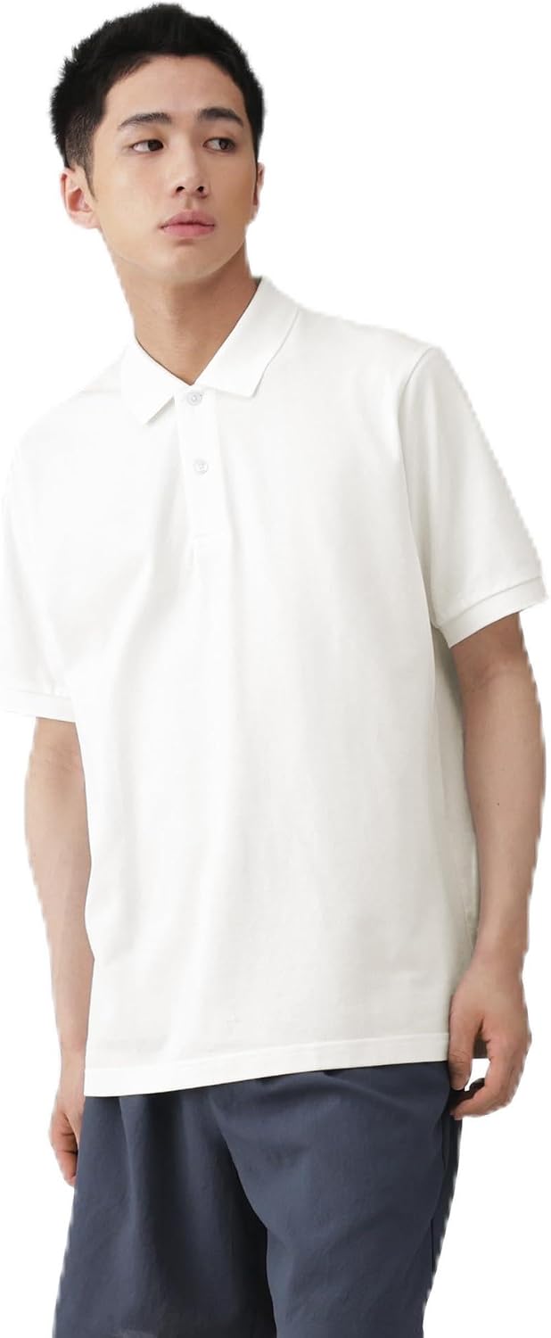 MUJI AB1M9A6S 男士水洗珠地佈針織短袖 Polo 衫