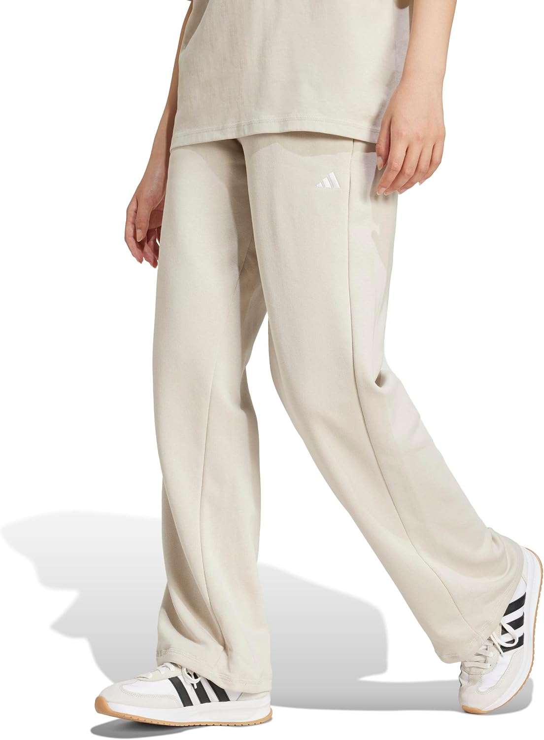 阿迪達斯 (adidas) 女式 Essentials 小號標誌 Feelcozy 開口下擺長褲