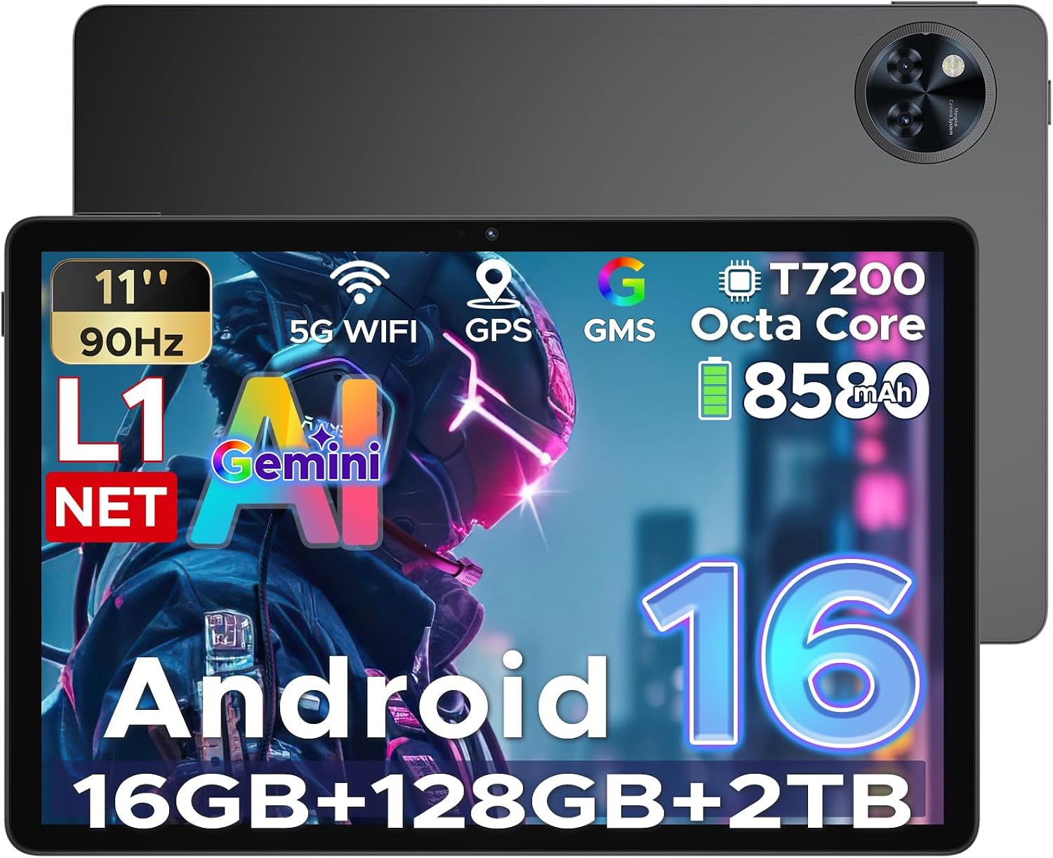 U11 Android 16 平板電腦，11 吋平板電腦，附 Gemini AI